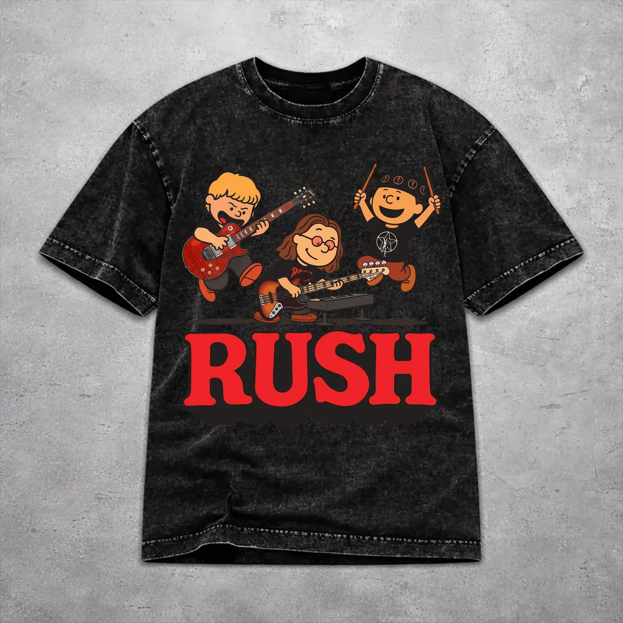Vintage Rush Band Tour 2026 Outfit T Shirt for Men Women  Washed Cotton Tee Shirt Clothes