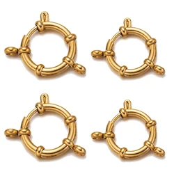 4pcs Stainless Steel Spring Clasps Round Closures with Jump Rings Connectors for DIY Necklace Bracelet Jewelry Making No Fade