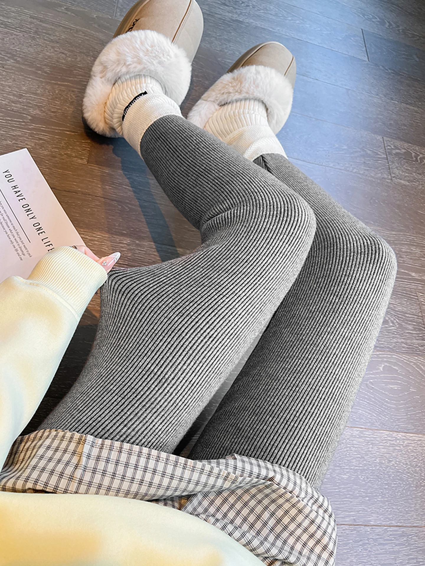 ey arkskin 요가 바지 여성용 Thiened Fce 하이 웨이스트 롱 바지 가을 겨울 따뜻한 타이트 레깅스 캐주얼웨어