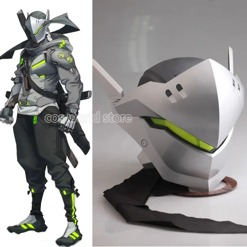 Game Overwatch Shimada Genji cosplay night helmet mask for adult men GFRP mask Halloween carnival masquerade party masks props