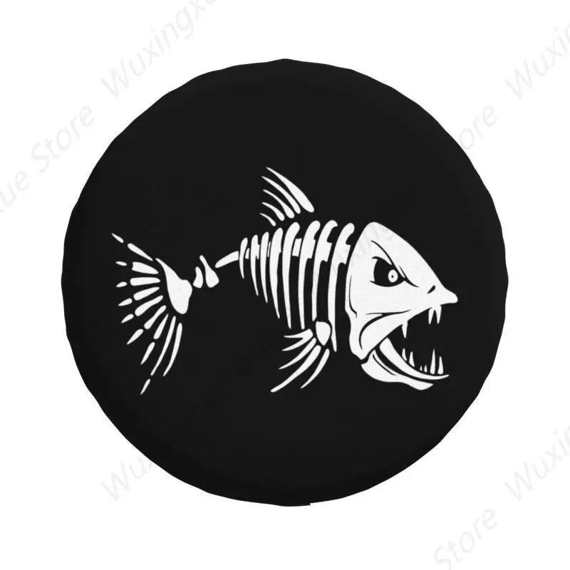 Fish Bone Fishing Skeleton Tire Cover 4WD 4x4 SUV Spare Wheel Protector for Mitsubishi Pajero Car