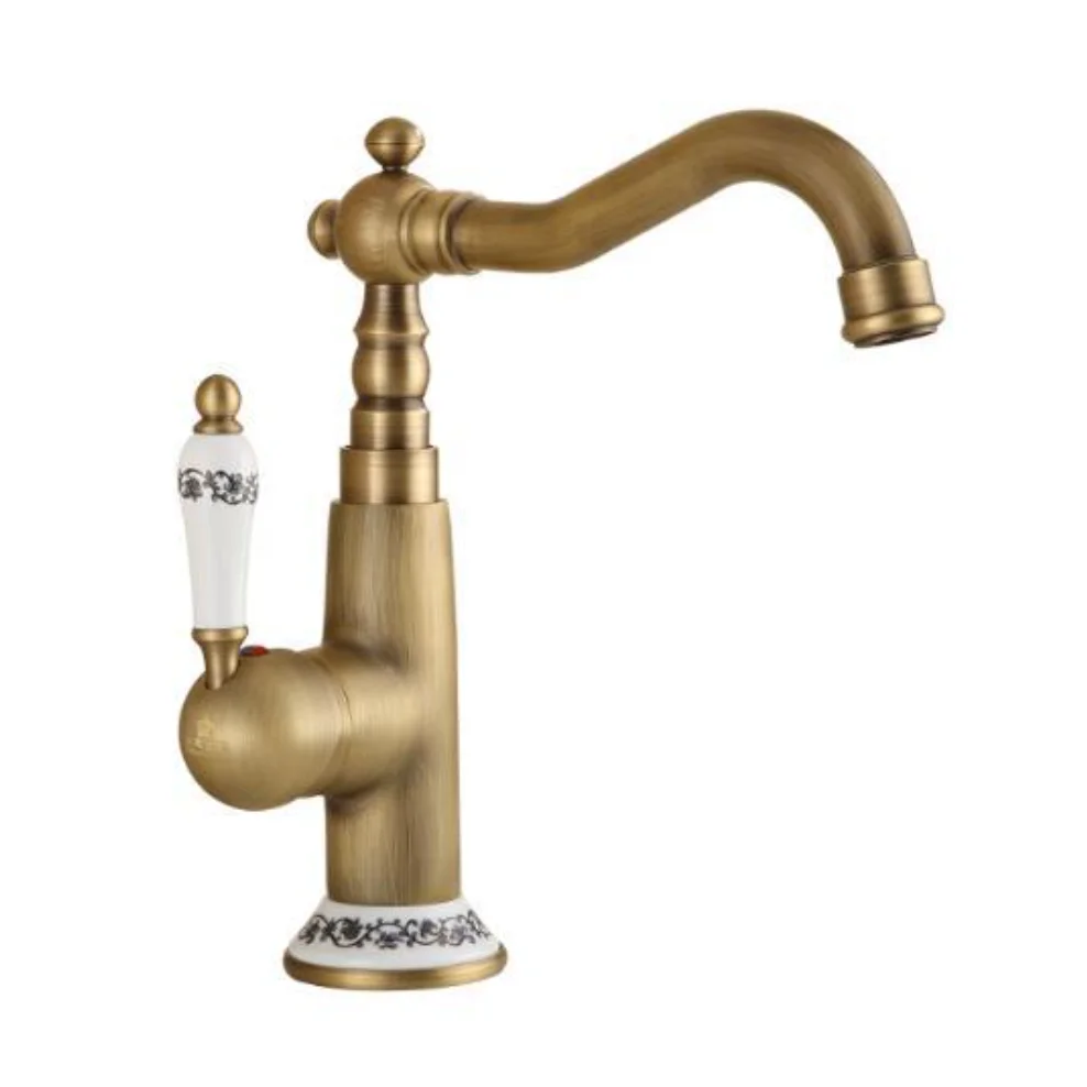 Antique bronze finish kitchen faucets kitchen tap basin faucets single hand hot and cold wash basin tap HJ-6885