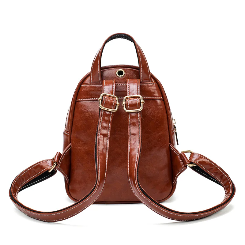 Vintage Style Women Small Backpack High Quality PU Leather Lady Shopping Backpack Fashion Girls Backpack Women Shoulder Bag SAC