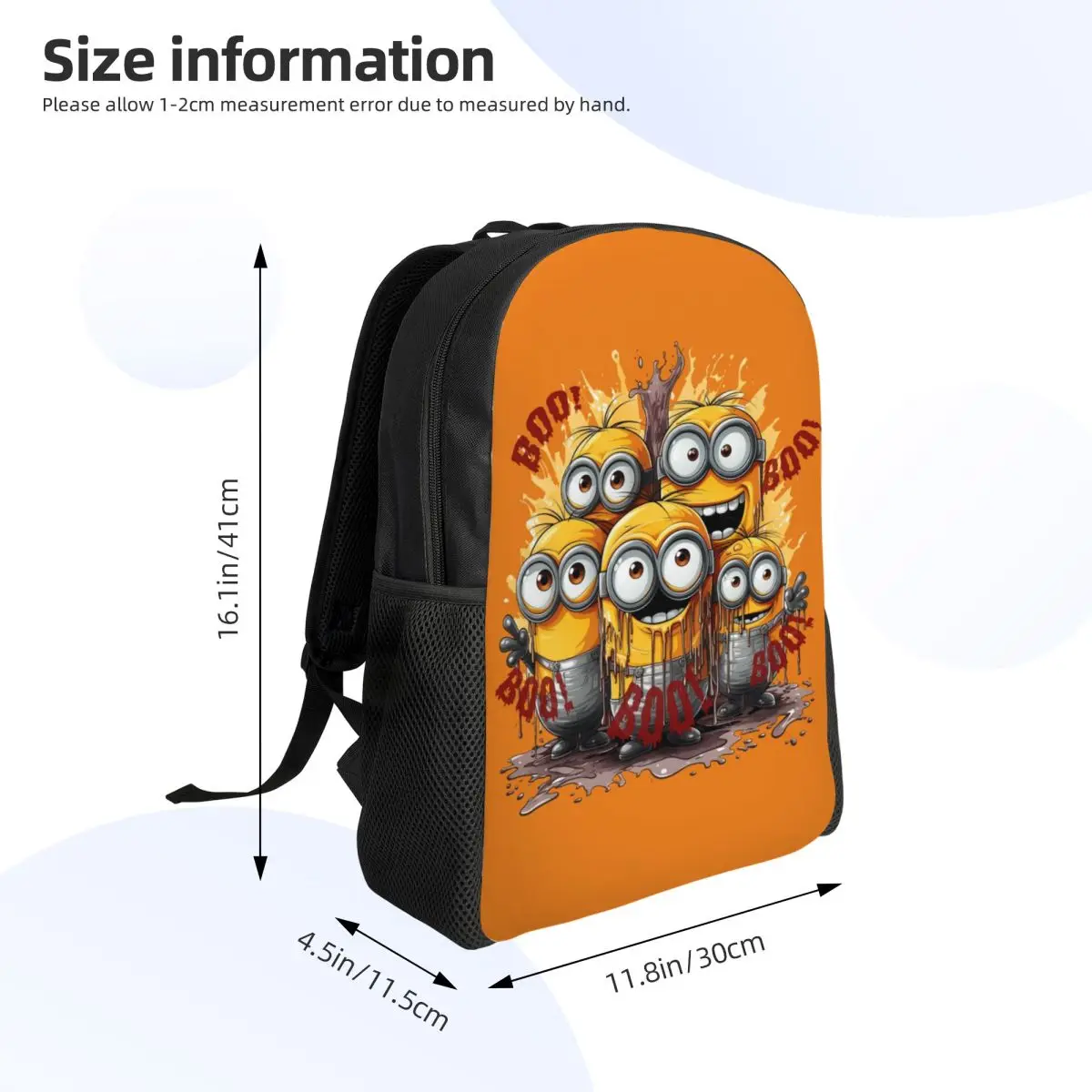 Aangepaste Minions Halloween BOO laptoprugzak dames heren casual boekentas voor schoolstudenten tassen