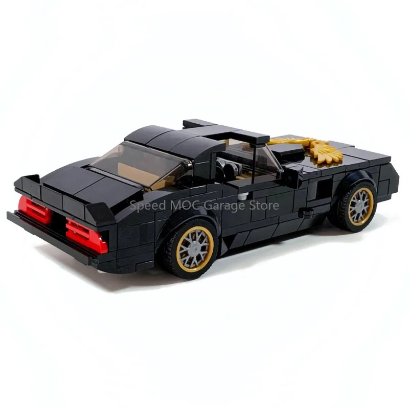 

MOC Black & Gold 1970s Classic Muscle Car Building Blocks Set - Retro American Sports Car Model Kit, Racing Legends Series