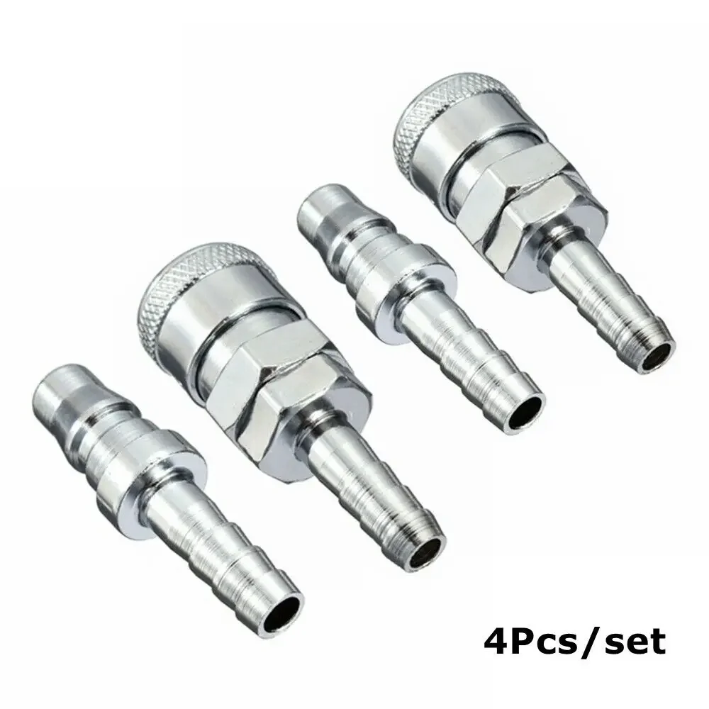 4pc Male Female 8mm For Motorhome Car Car Accessories Interior Parts Car Products Gas Hose Copper Nozzle Quick Release Connector