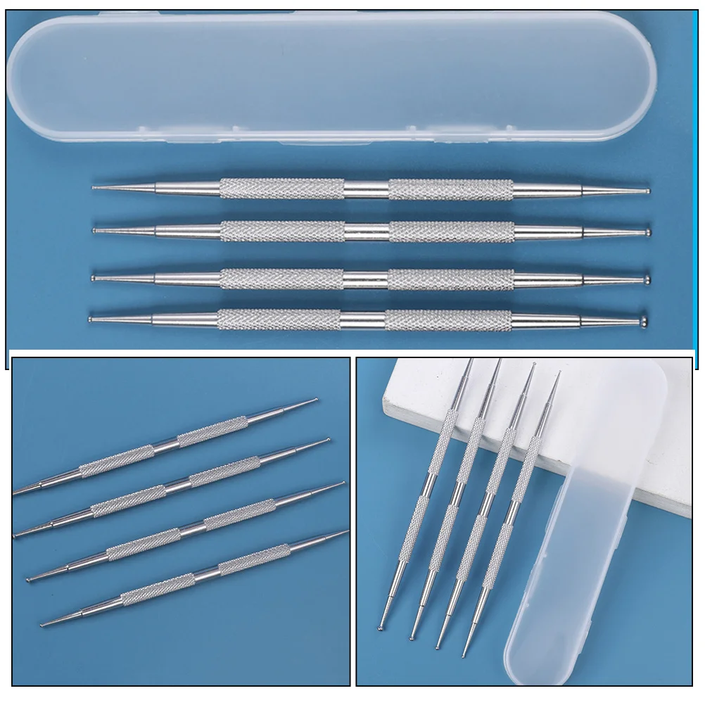 

4Pcs Nail Rhinestone Picker Pens Long-Lasting Stainless Steel Manicure Pens Nail Art Dotting Tool Manicure Rhinestones Picker