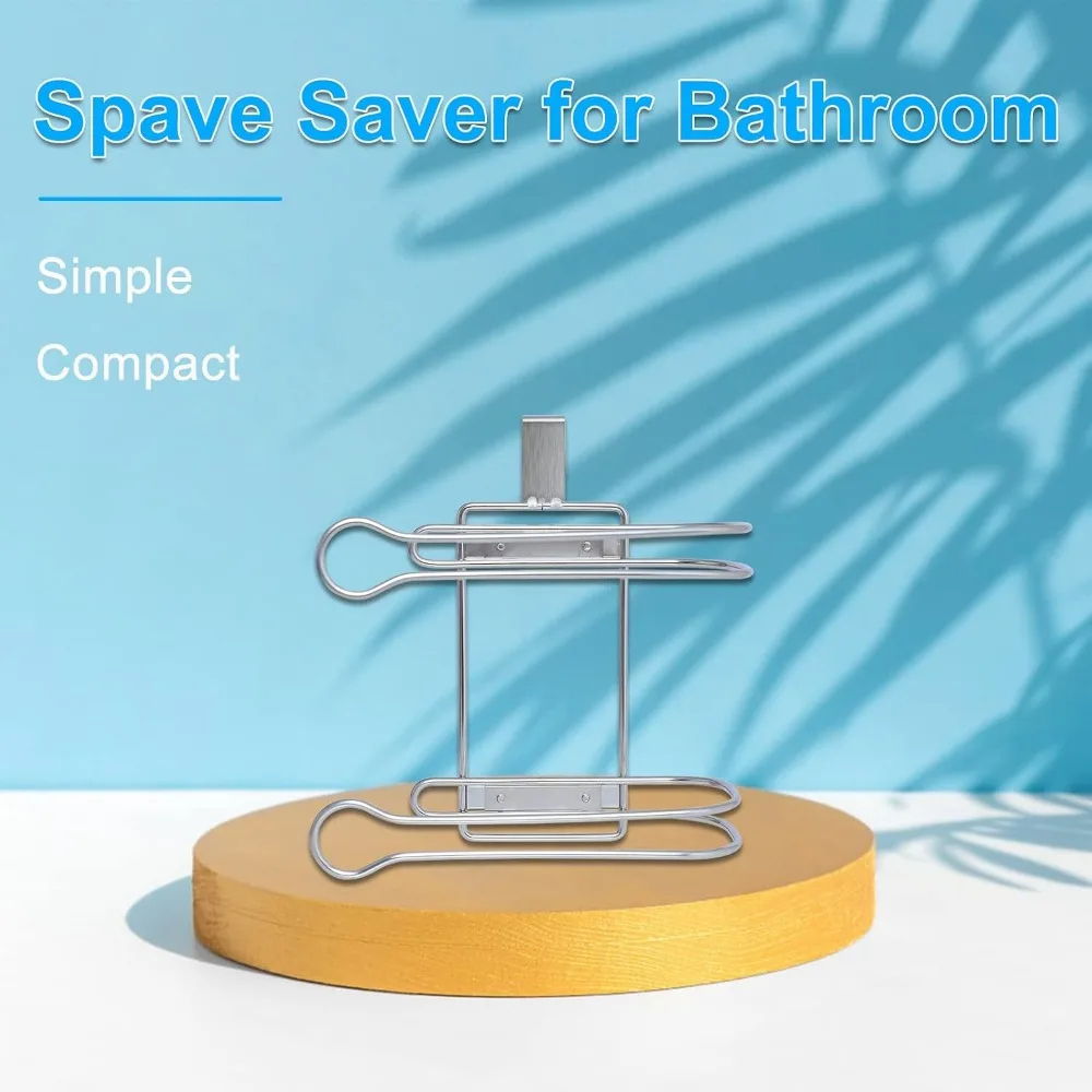 Over the Tank Toilet Paper Roll Holder Stainless Steel Bathroom Tissue Storage Rack, Chrome view 2