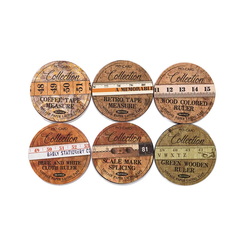 1Pc Tape Mini Measure Series Ruler Masking Tape Paper Decorative Collage Adhesive DIY Scrapbooking Hand Made Masking Stationery