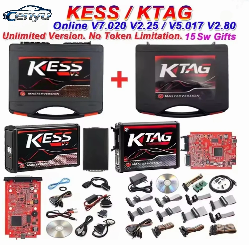 

2026New KESS KTAG V2.80 V5.017 No Token Limit Auto ECU Chip Tuning Device OBD Bench Car Heavy Duty Truck Programming Full Cable