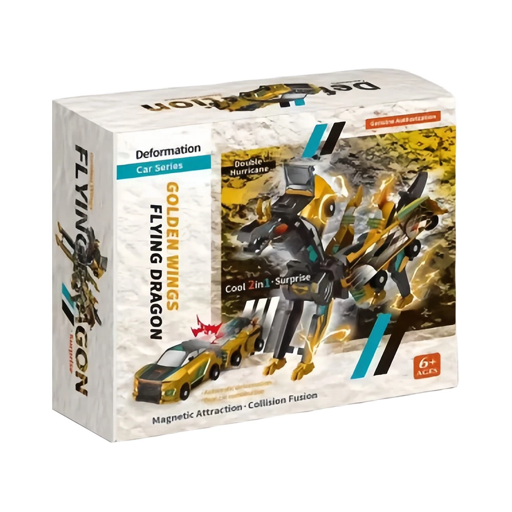Transforming Car Toy Pegasus Unicorn Magnetic Impact Deformation Car (Blue)