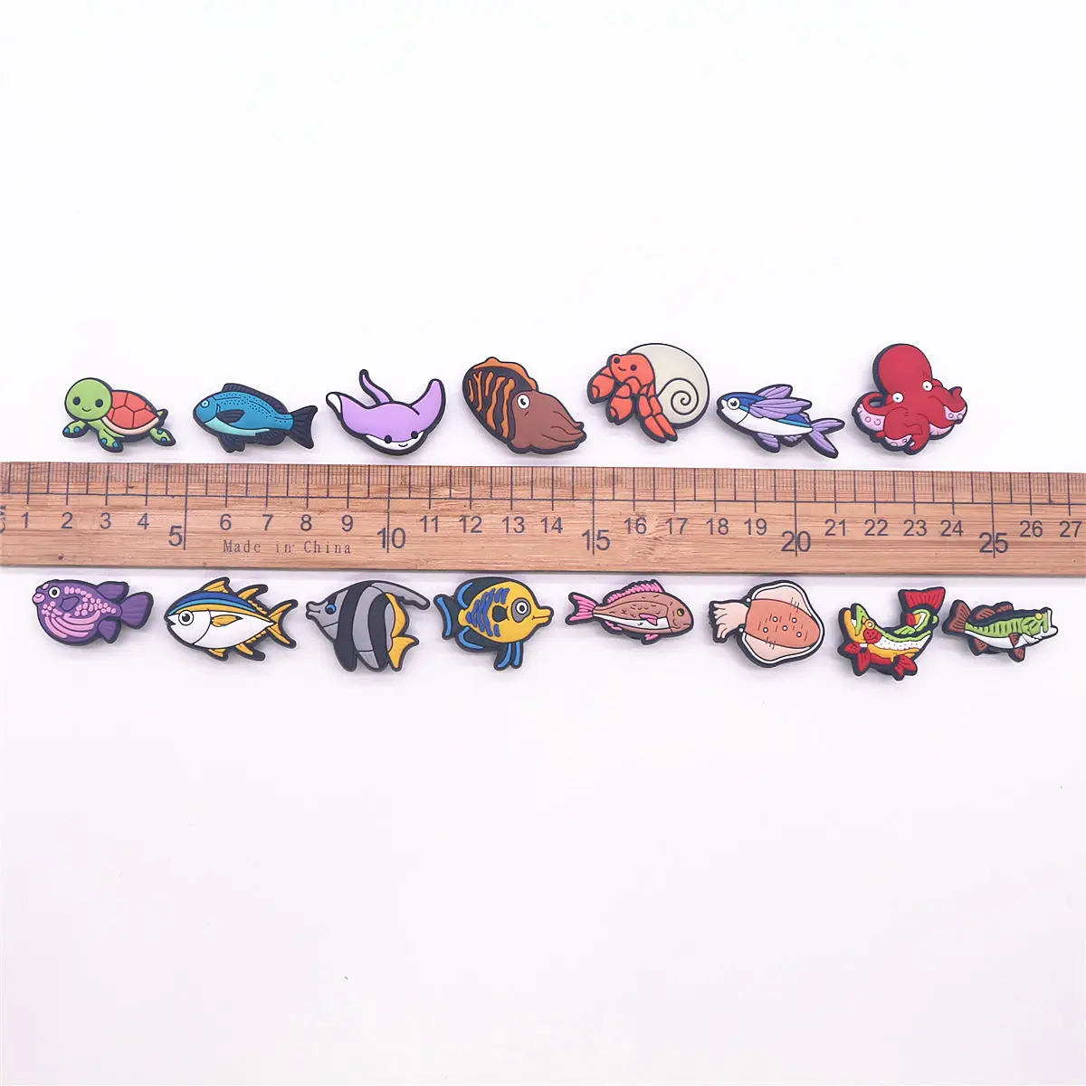 1 Pcs Sea Fish PVC Shoe Charms Jeans Pins Cute Volador Octopus Squid Shape Sandals Upper Decorations Shoe Buckle Accessories image 6