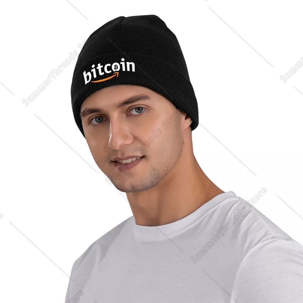 Bitcoin Hat Beanie Warm Bitcoin Cryptocurrency Crypto Btc Blockchain Cap Knitted Caps image 3