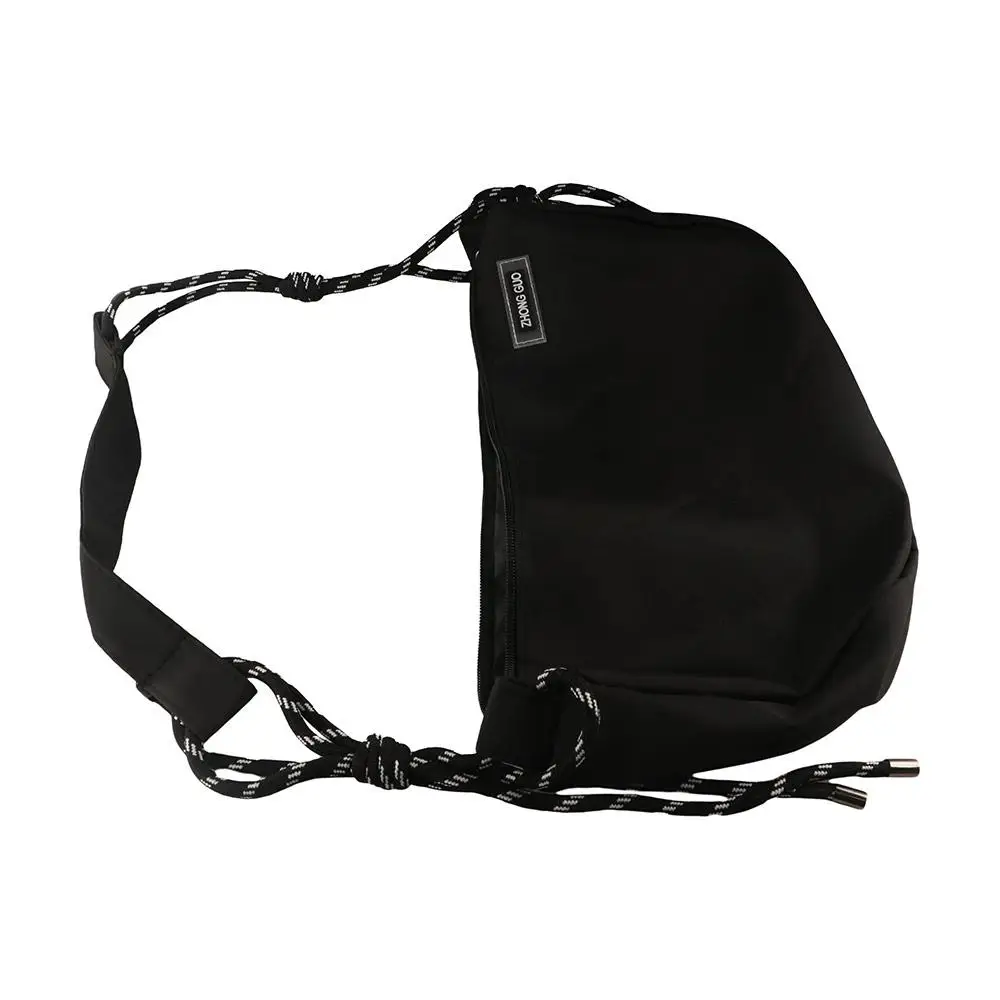 Half-moon Shape Nylon Crossbody Bag Solid Color Waterproof Dumpling Shoulder Bag Large Capacity Shopping Bag Sports Message Bag