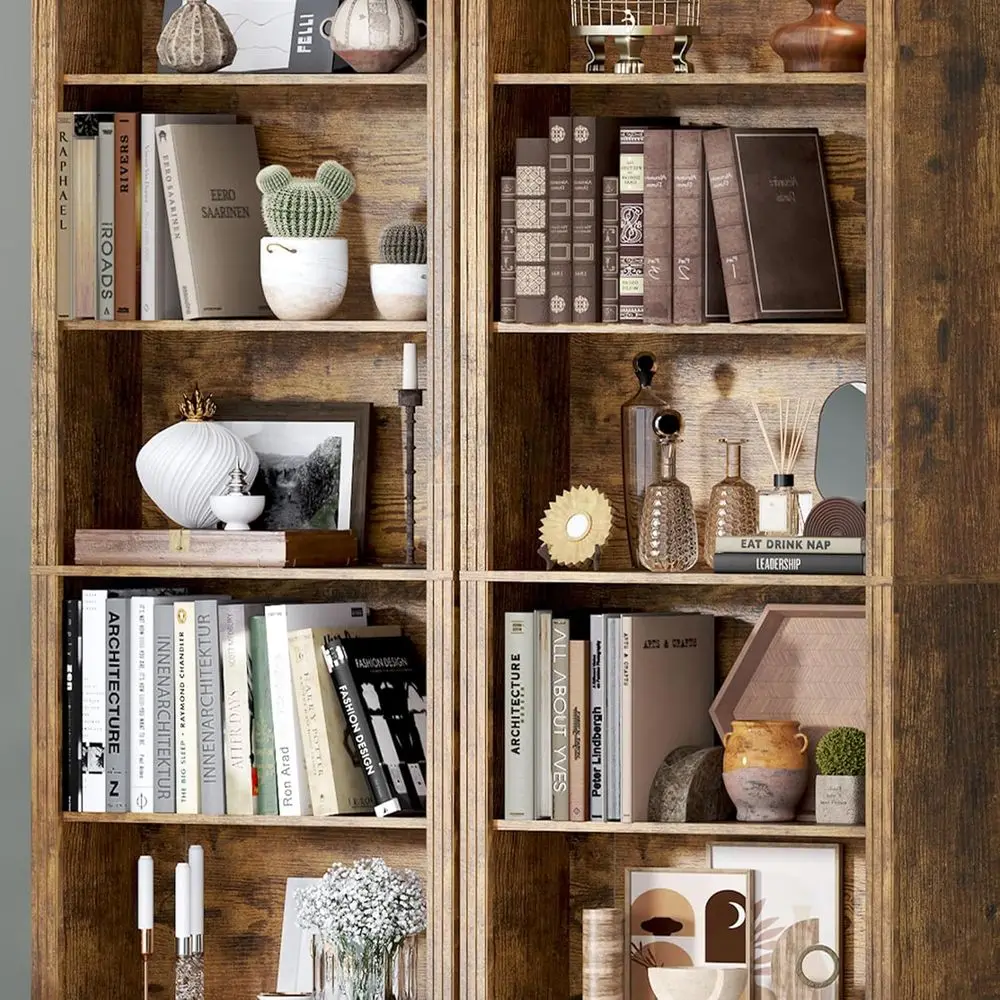 6-Tier Standing Bookcase, 74 Tall with 2 Adjustable Shelves, 24 Wide Open Storage for Home Office, Living Room, Bedroom, Study