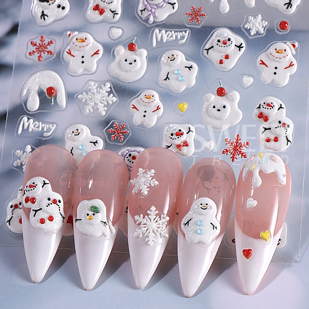 2 個 5D ハロウィンゴーストネイルステッカーカボチャネイル Silder 雪片ネイルデカールクリスマスネイル用品マニキュア装飾