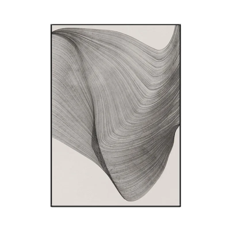 Luxury Minimalist Black and White Wall Art Frame Elegant Floor Hanging Paintings Frame for Hotel and Living Room Decoration