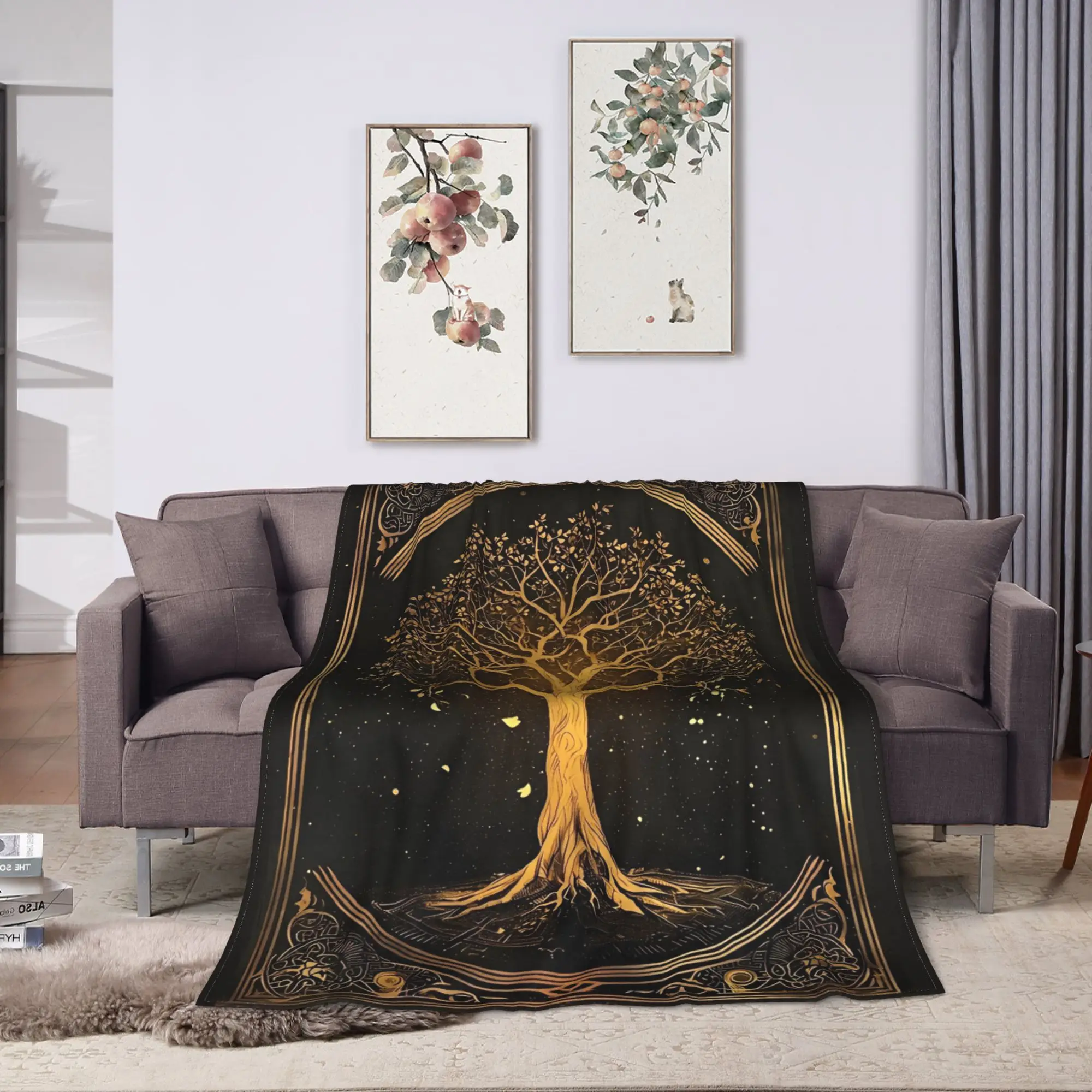 Origin Tree L-Lords Of The R-Rings Flannel Blanket  Soft Durable Bedding Throws for Living Room Trend Bedspread Sofa Bed Cover