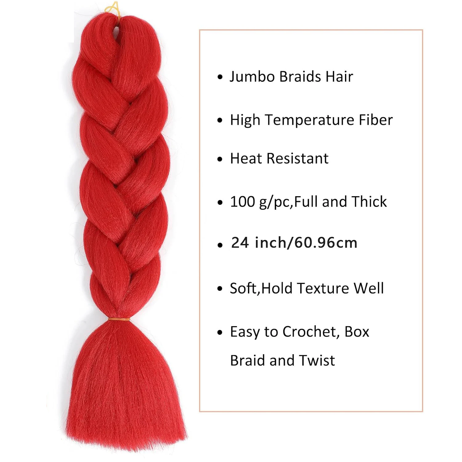 تجديل الشعر الأحمر الضفائر وهمية في وصلات الشعر حزمة واحدة وصلات شعر حمراء ارتفاع درجة الحرارة جامبو تجديل الشعر الاصطناعية