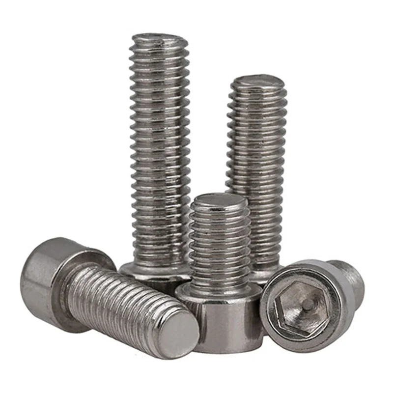 M1.6 m2 m2.5 m3 m4 m5 m6 m8 din912 304 aço inoxidável A2-70 hexágono soquete sem tampa serrilhada cabeça parafuso allen