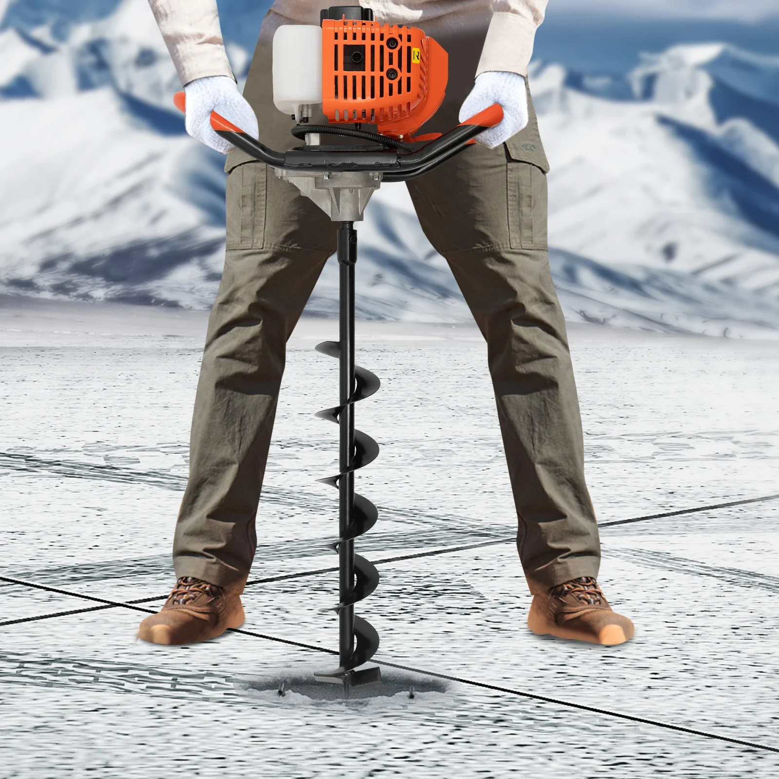 

=for 52CC Petrol Earth Auger Post Hole Borer Ground Drill Digger +3 Bits 4" 6" 8"