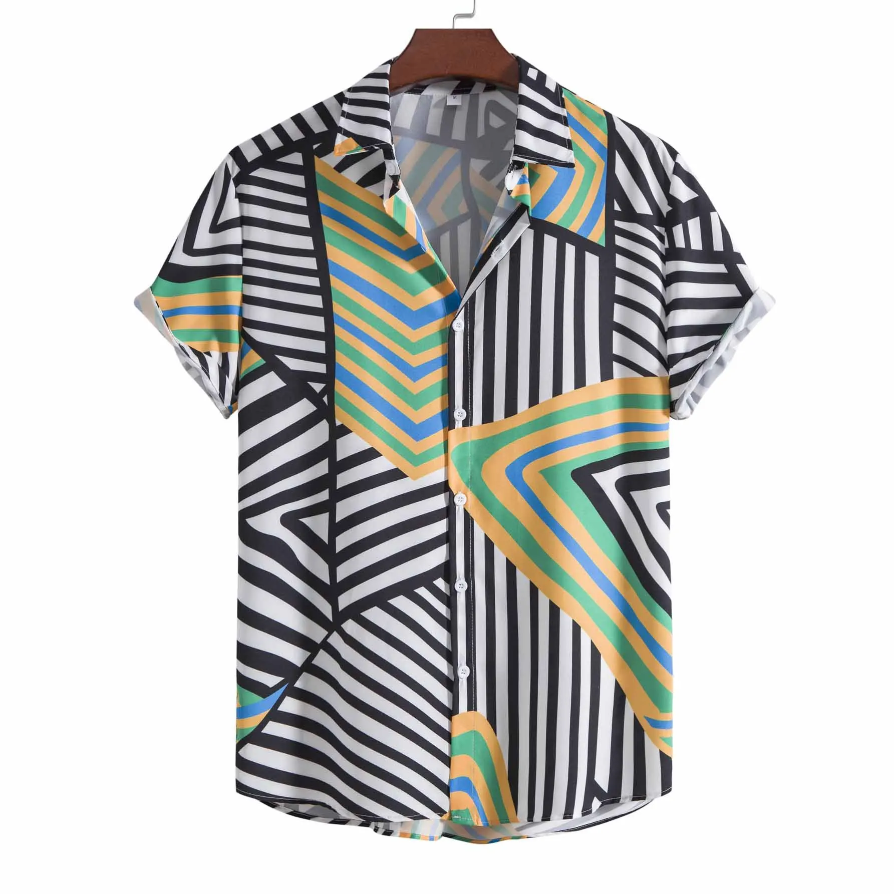 

Zebra-Stripe Print Hawaiian Shirt 2023 Brand New 4 Way Stretch Short Sleeve Tropical Beach Shirts Men Holiday Vacation Clothing