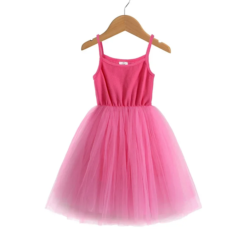 2023 Summer Cute Girls Princess Dress Kids Sleeveless Tulle Clothes Children Birthday Party Vestido Kids Easter Tutu Costume