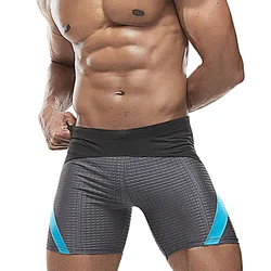 Sexy Mesh Patchwork costume da bagno uomo costume da bagno vita bassa costumi da bagno uomo pantaloncini da bagno Push Up Boxer lungo surf costume da bagno