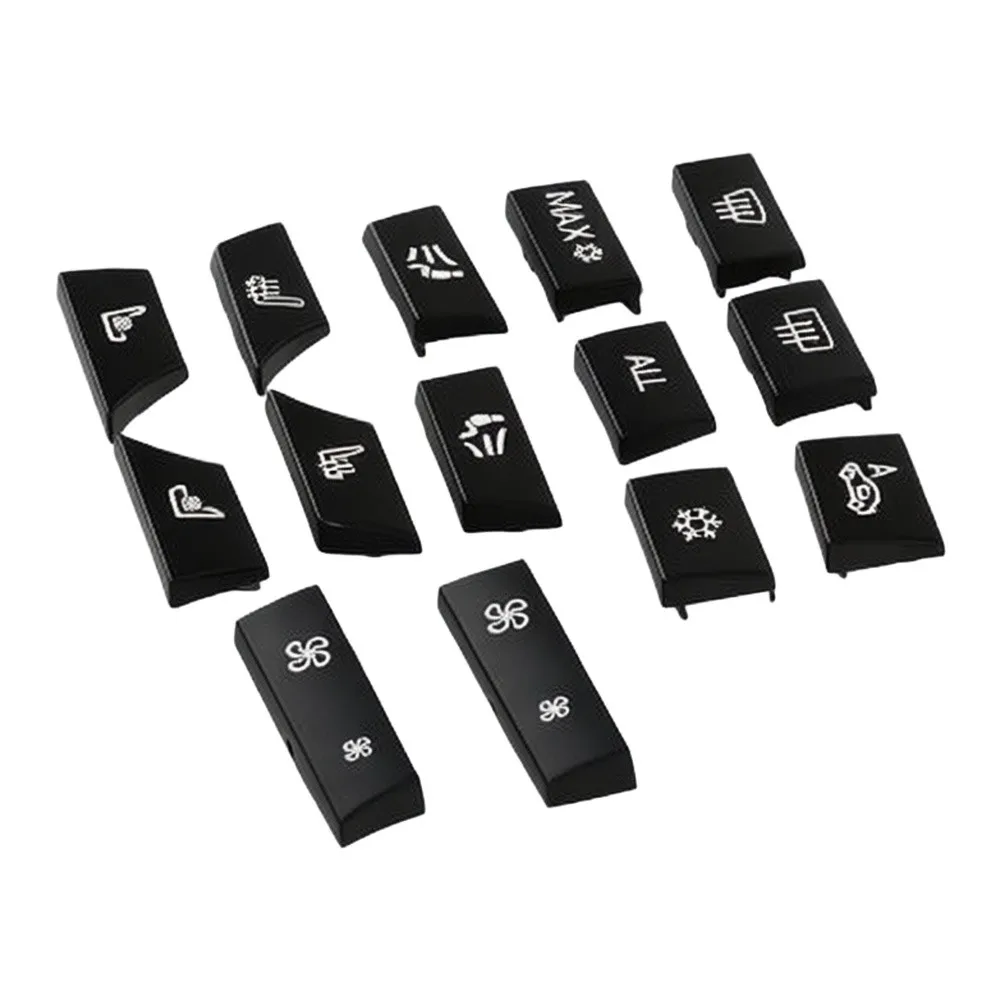 Replacement A/C Switch Button Cover Kit 14 Pieces for BMW For F10 F11 For F01 F02 For F12 F13 F06 2008 through 2017 Model Years