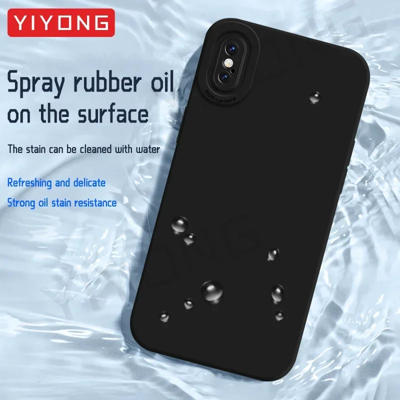 For iPhonex Case YIYONG Original Soft Liquid Silicone Cover For iPhone X XR XS Max 10 7 8 Plus SE 2 3 SE2 iPhone10 Phone Cases