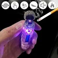 Women Electric Rechargeable Usb Lighter Windproof Dual Arc Plasma Cool Cigar Lighter For Outdoor Candle Firework Cooking Camping