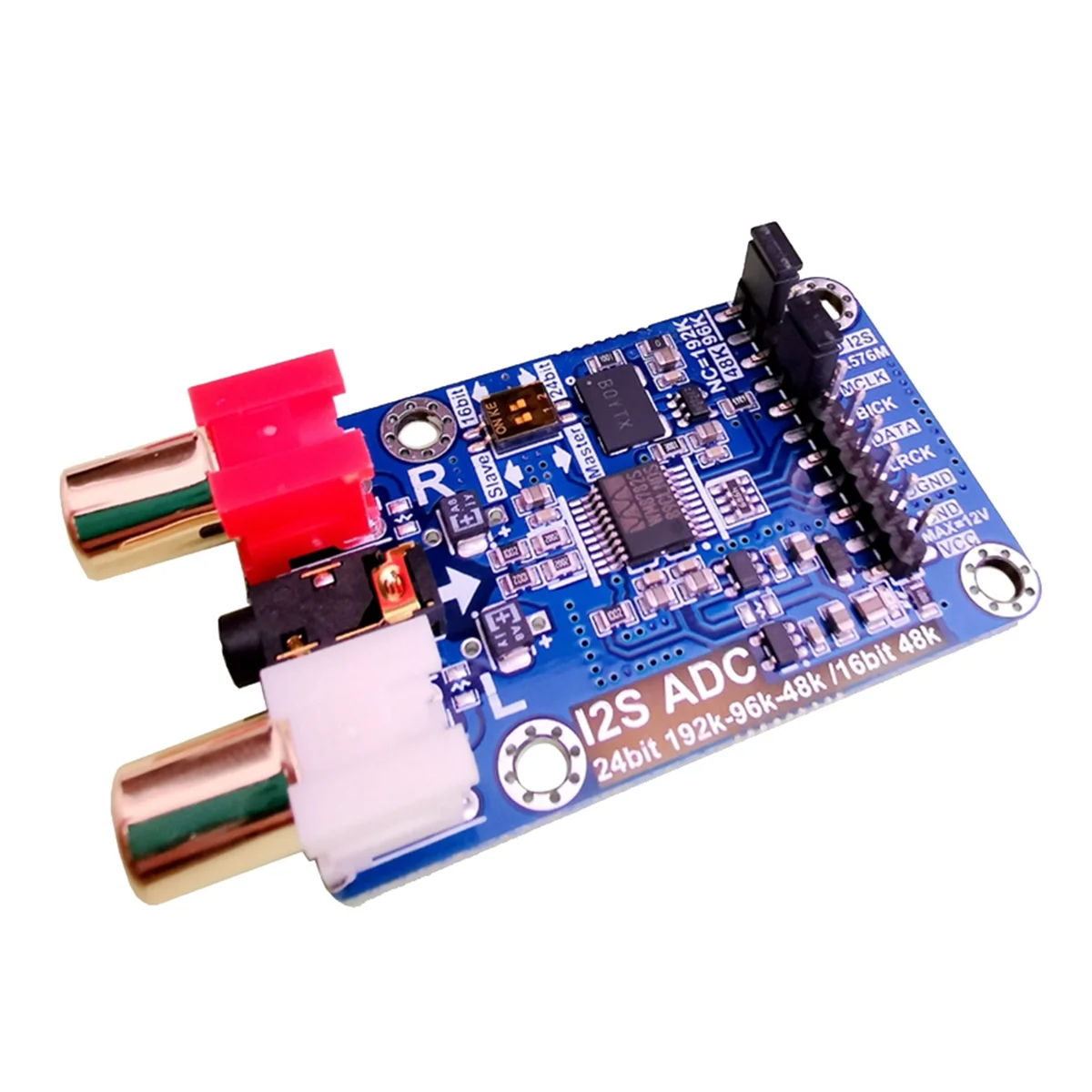 I2S ADC Audio I2S Acquisition Card Module Master/Slave Mode 24Bit 192K 96K 48K Multi-Functional Development Board