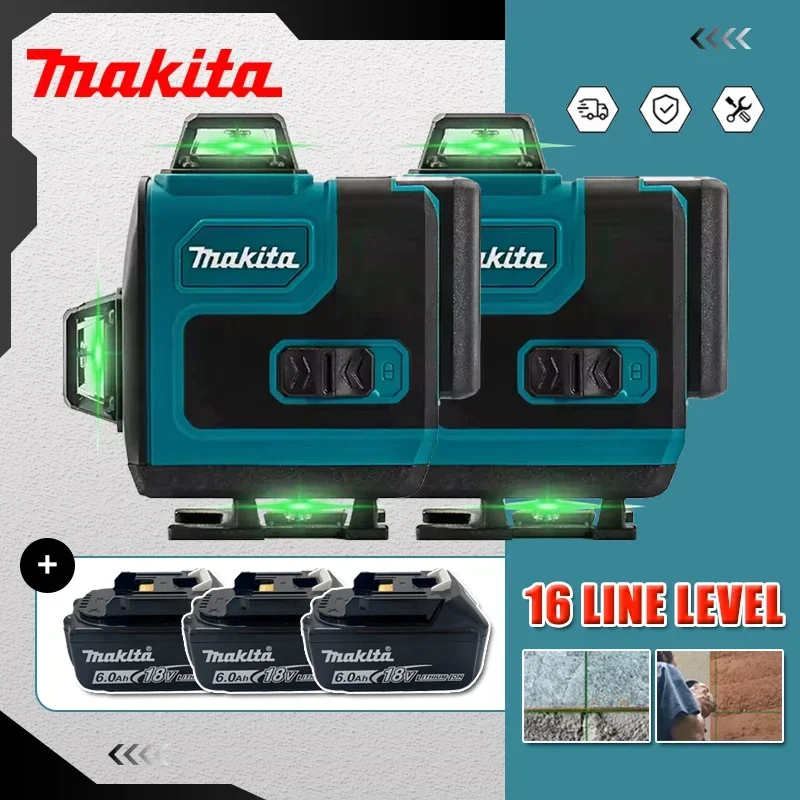 

Лазерный нивелир Makita 16 линий, 360°, горизонтальный и вертикальный, высокоточный, с зеленым лучом, настенный, портативный инструмент