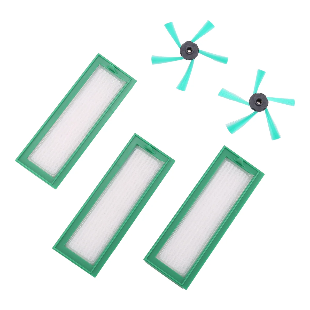 مجموعة إكسسوارات ساخنة لروبوتات المكنسة الكهربائية Vorwerk Kobold VR200 & VR300 - 3 مرشحات HEPA و2X فرش جانبية