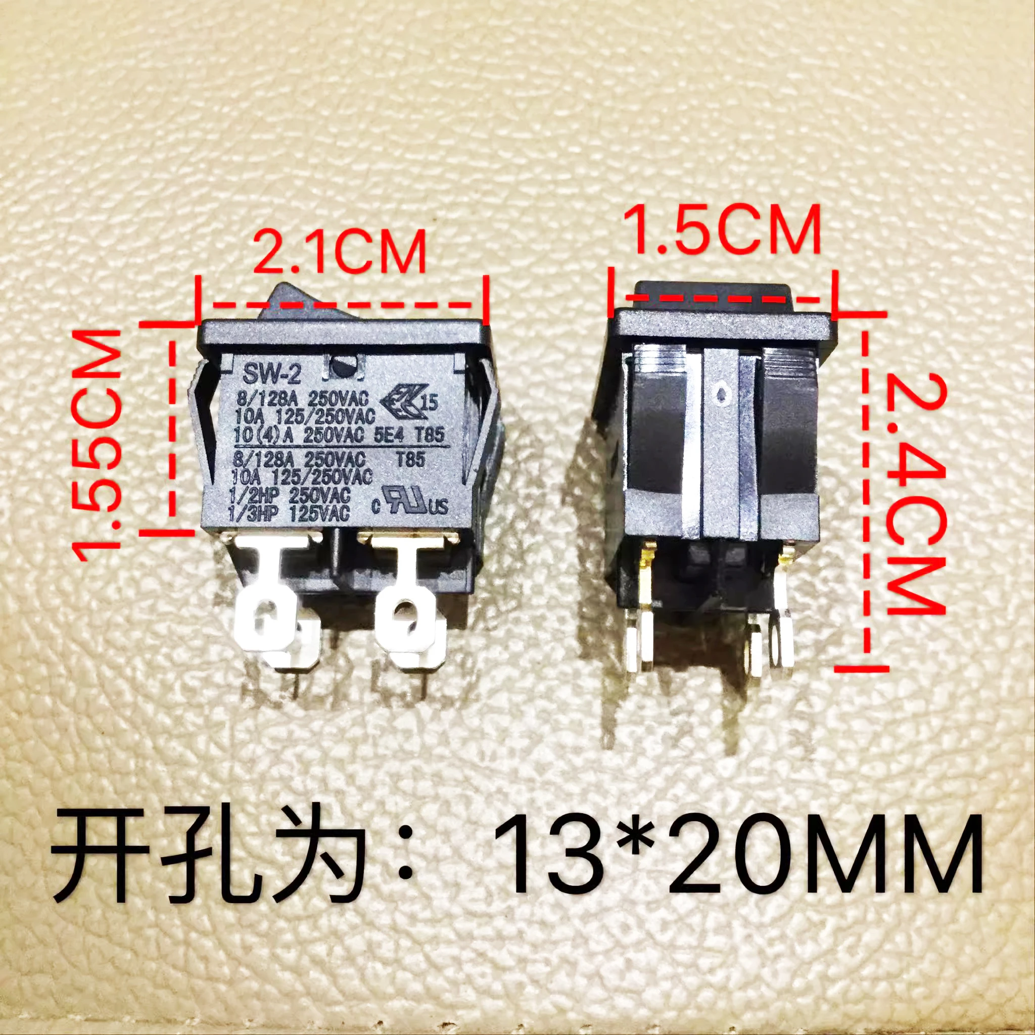 1~5PCS/LOT  Ship-type switch SW-2 4-pin 2-speed 10A 250V warping switch opening 13*20MM