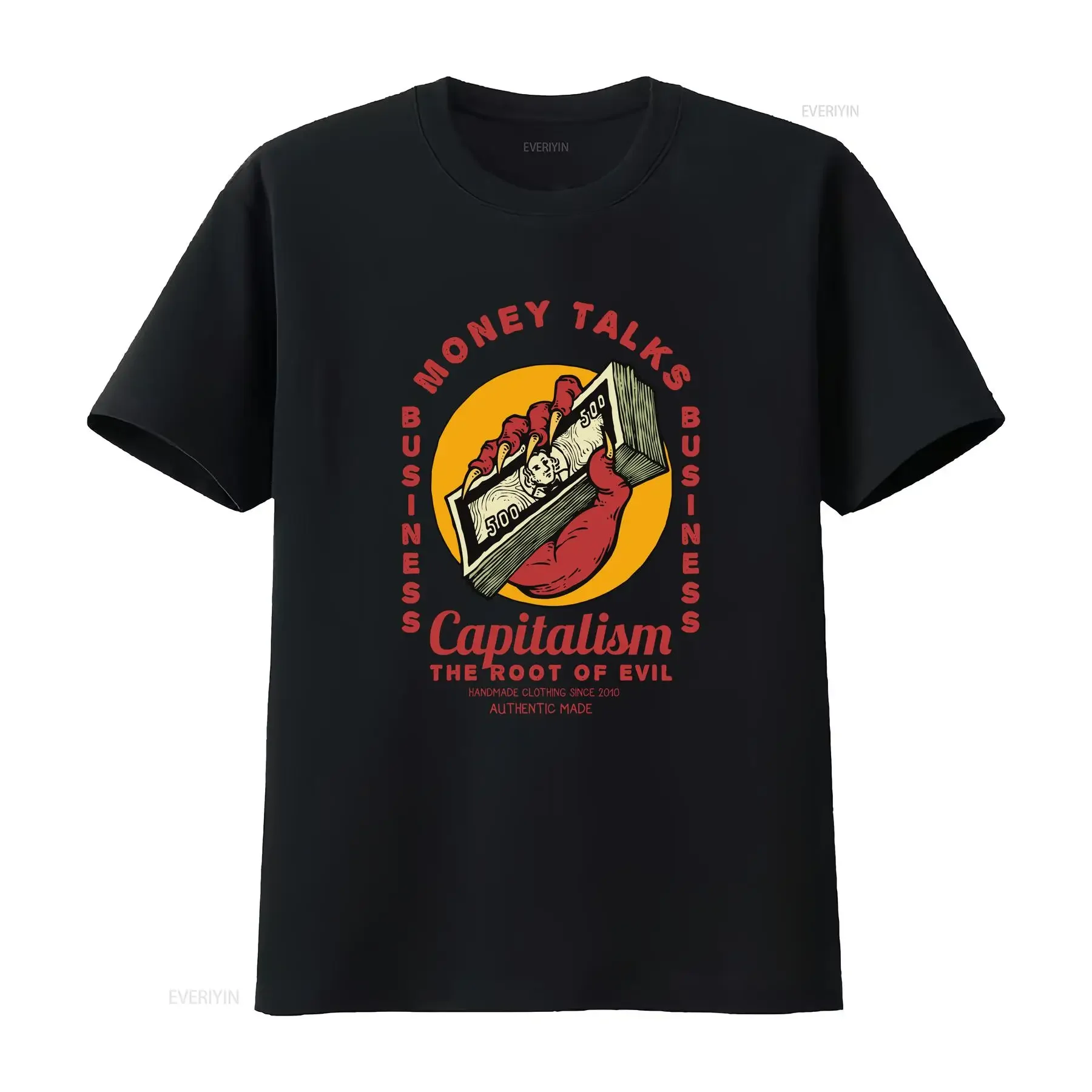 Money Talks Business Capitalism Evil Root T Shirt Vintage Style Authentic Handmade Clothing Since 2010 vintage Washed Unisex