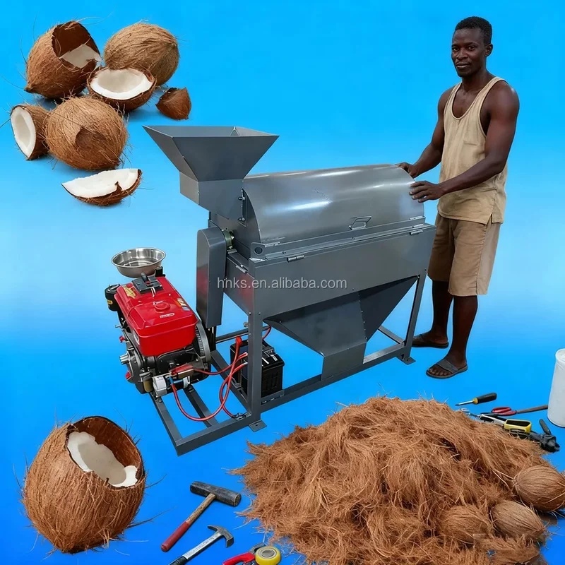 Automatic Electric Fiber Defibering Machine Coir Extraction Shredder For Industrial Coconut Shell Processing