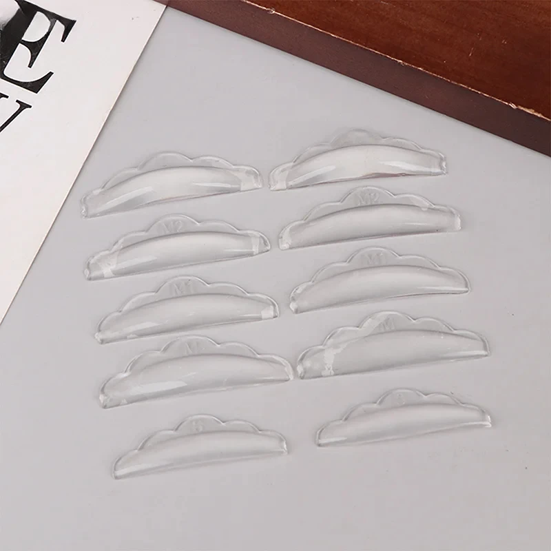 5ペアのシリコンまつげパーマパッド、再利用可能、洗えるシールド、まつげリフト、まつげカーラー、まつげロッド