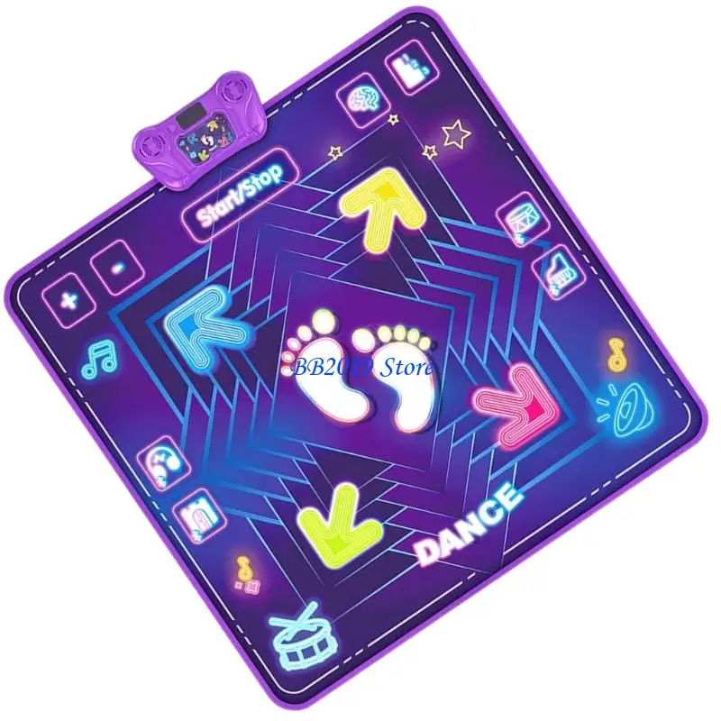 Q0KB Thảm nhảy động có thể gập lại Playmat Âm nhạc và đèn cho trẻ vui chơi giáo dục