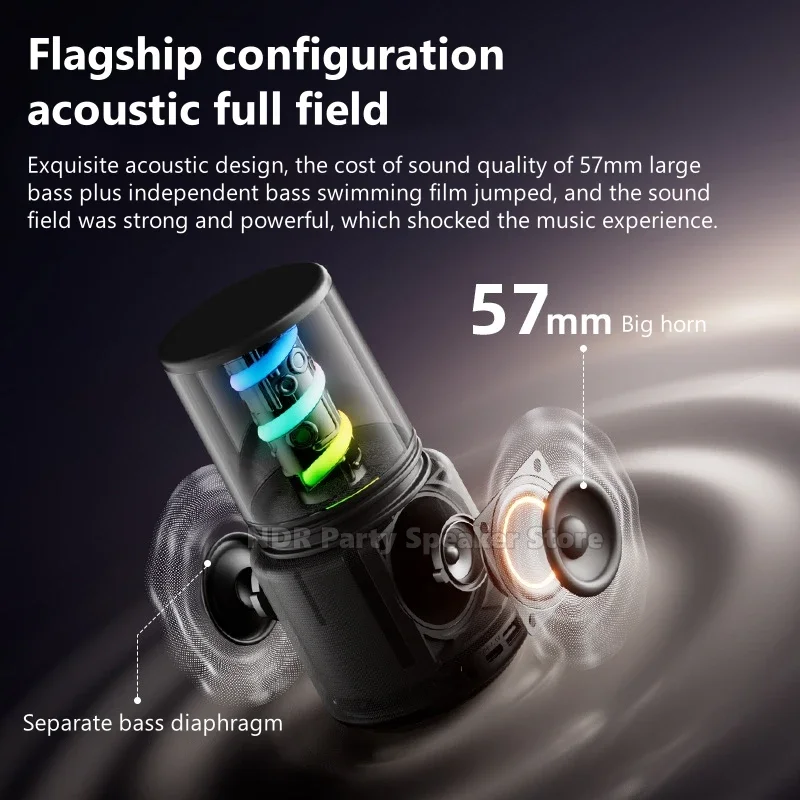 Minialtavoces portátiles BT5.3, inalámbricos por Bluetooth, RGB, con sonido estéreo, soporte para graves, tarjeta TF/Aux/reproducción USB, Caixa De Som