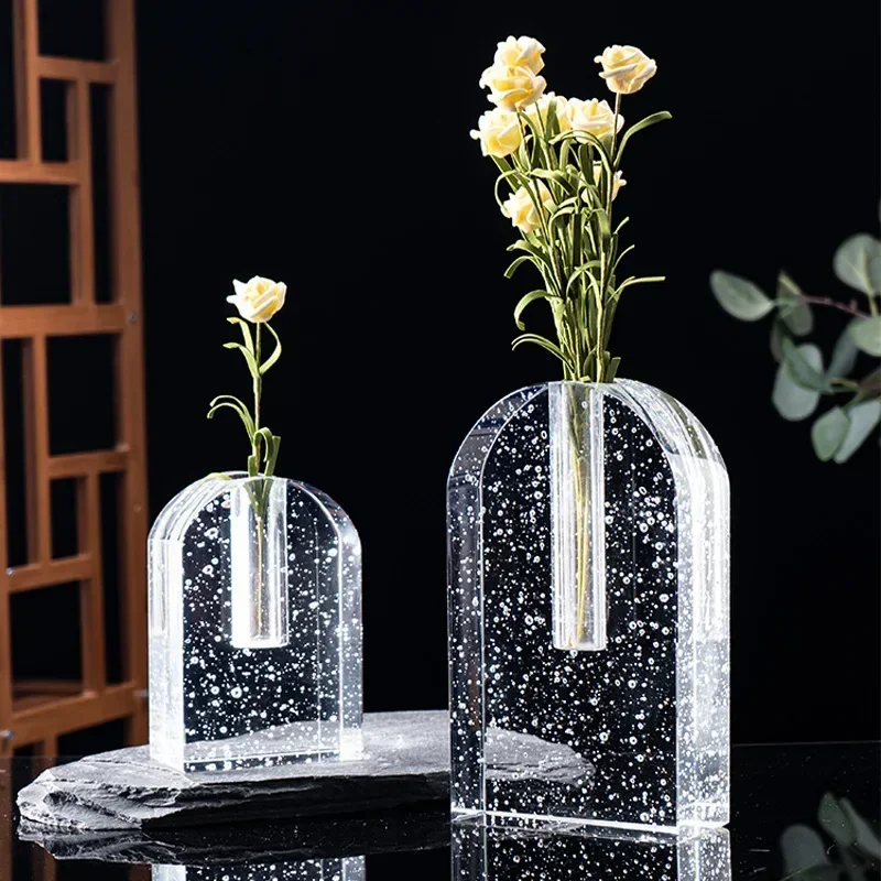 

Scandinavian Style Minimalist Arch Bubble Vase Office Home Hotel Club Decorative Crystal Floral Ornament