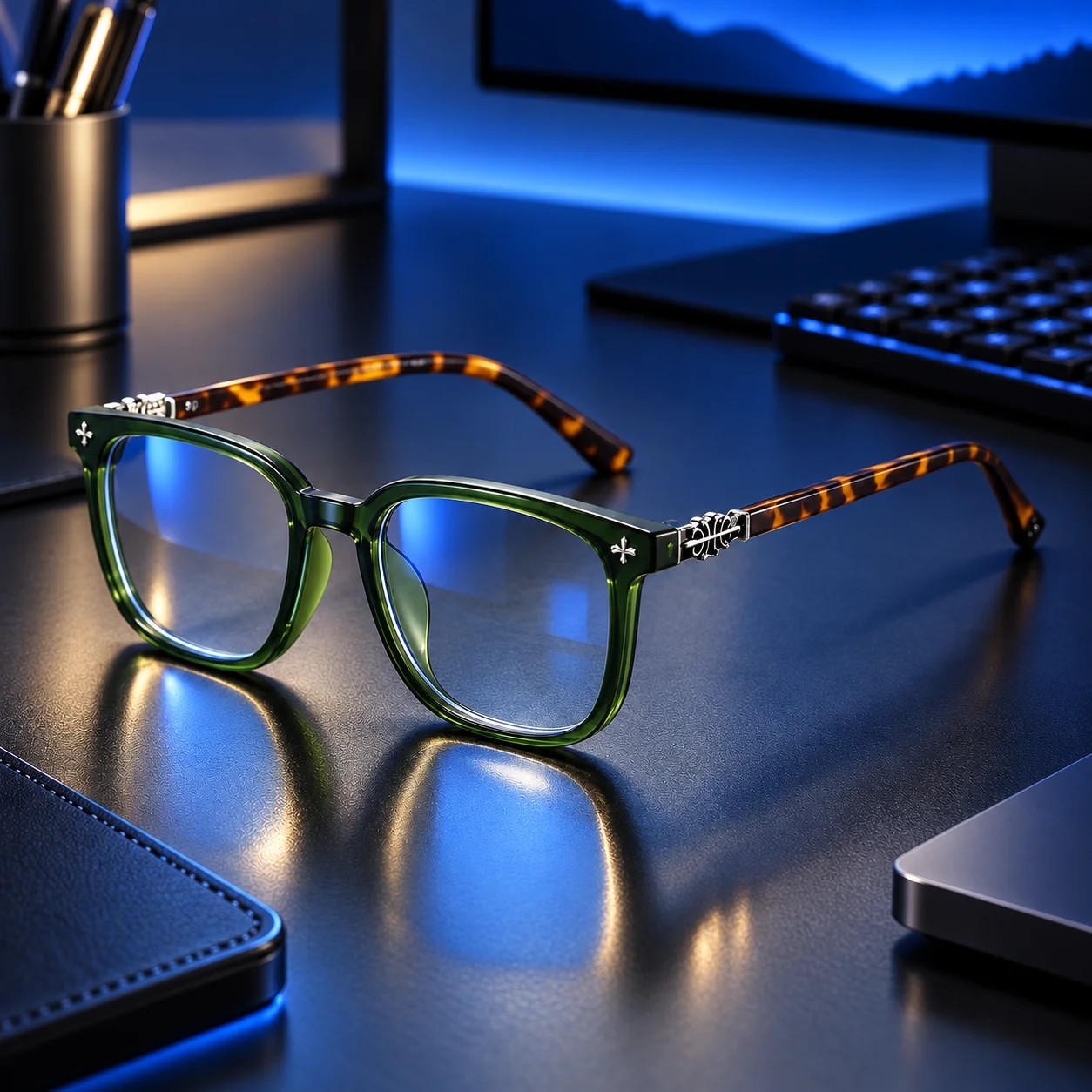 Luxury Retro Square Eyeglasses Anti Blue Light Blocking Computer Glasses Men Women Clear Lens Fashion Eyewear