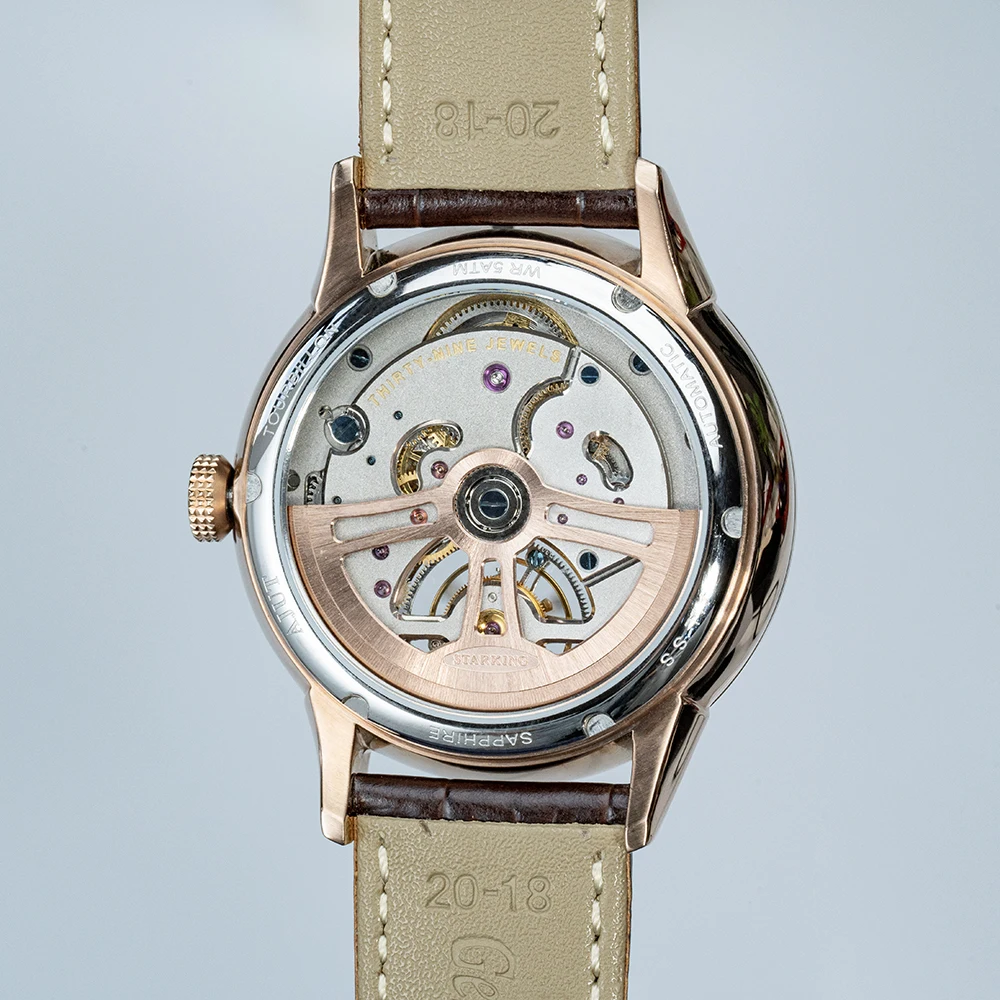 Ajut voando tourbillon relógio homem 0253 esqueleto de luxo movimento automático relógios mecânicos safira para homem à prova dwaterproof água simples