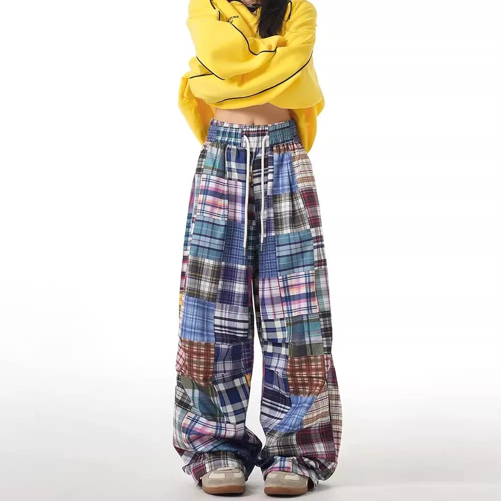 Women\'s Plaid Pants Harajuku Streetwear Y2k Retro Sweatpants 2000s Trashy 90s Aesthetic Vintage Trousers Fashion Casual Clothes