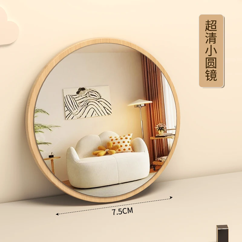 Desktop desktop large mirror cosmetic mirror household high definition rotatable wooden vanity bedroom square