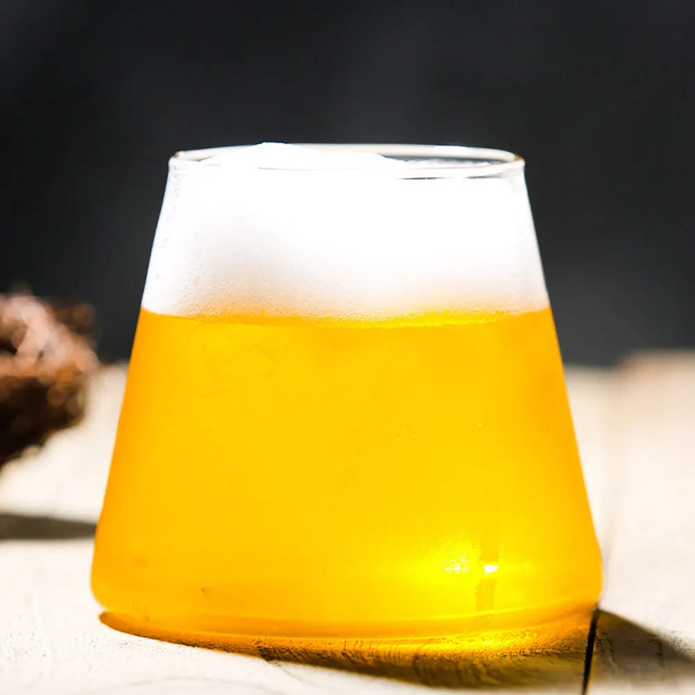 

2Pcs Fuji Cups Transparent Borosilicate Heat Resistant Juice Glasses for Home Bar Wedding Party Cocktail Beer Mug