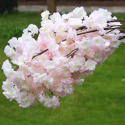 Artificial Cherry Blossom Pink White Cherry Tree Silk Flower Spring Cherry DIY Bonsai Arch Wedding Props Home Decoration