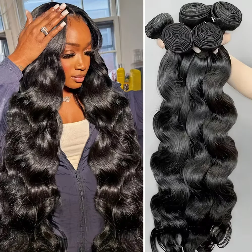 Raw Peruvian Human Hair Bundles Body Wave 3 4 Bundles 28 30 Inch Virgin Remy Hair Extensions For Women Sew In Quick Weave Bundle