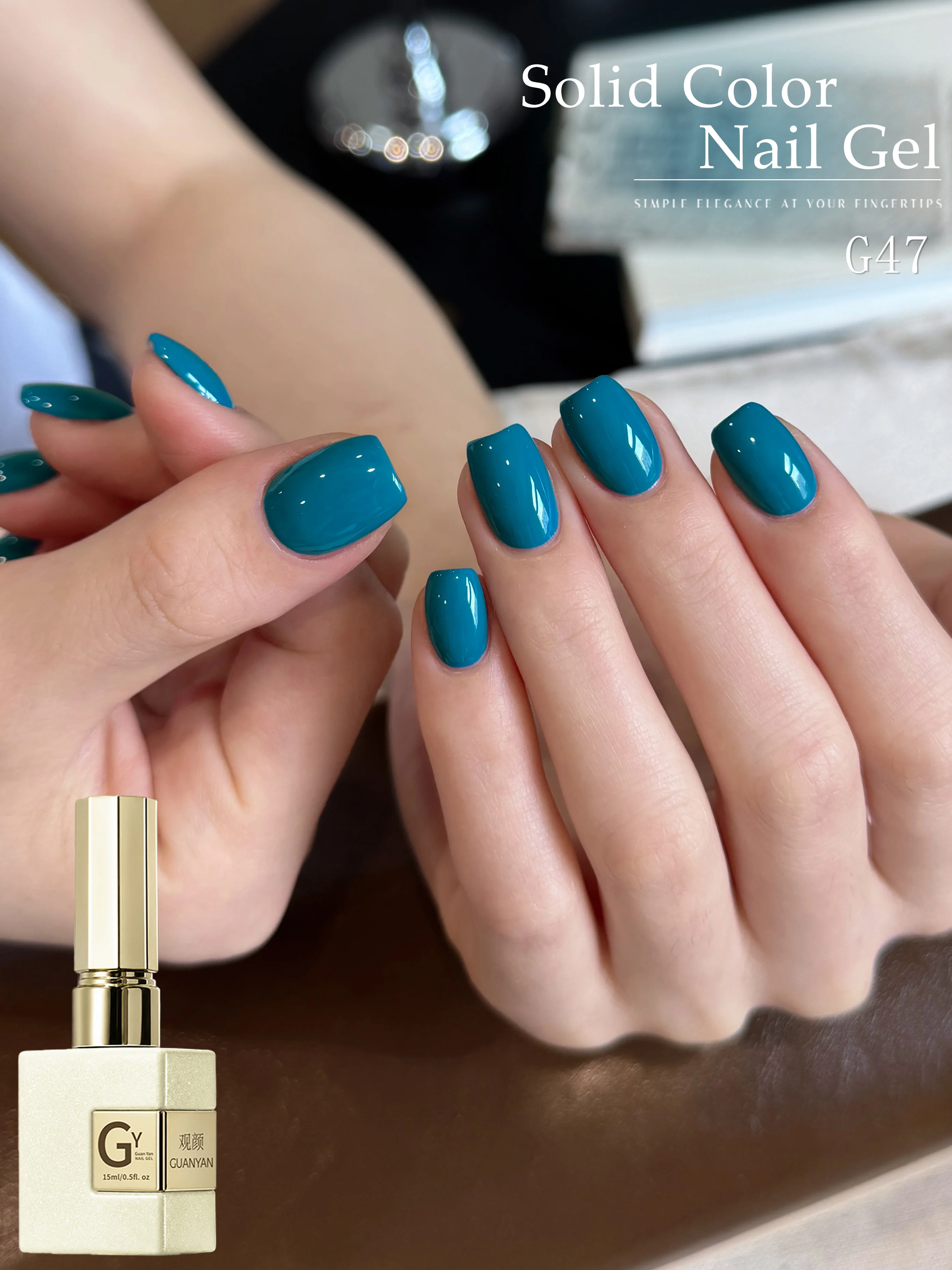 1Pc 15Ml Blue Gel Nail Polish Starter Pure Soak Off No Wipe Nail Gel Polish For Office Look