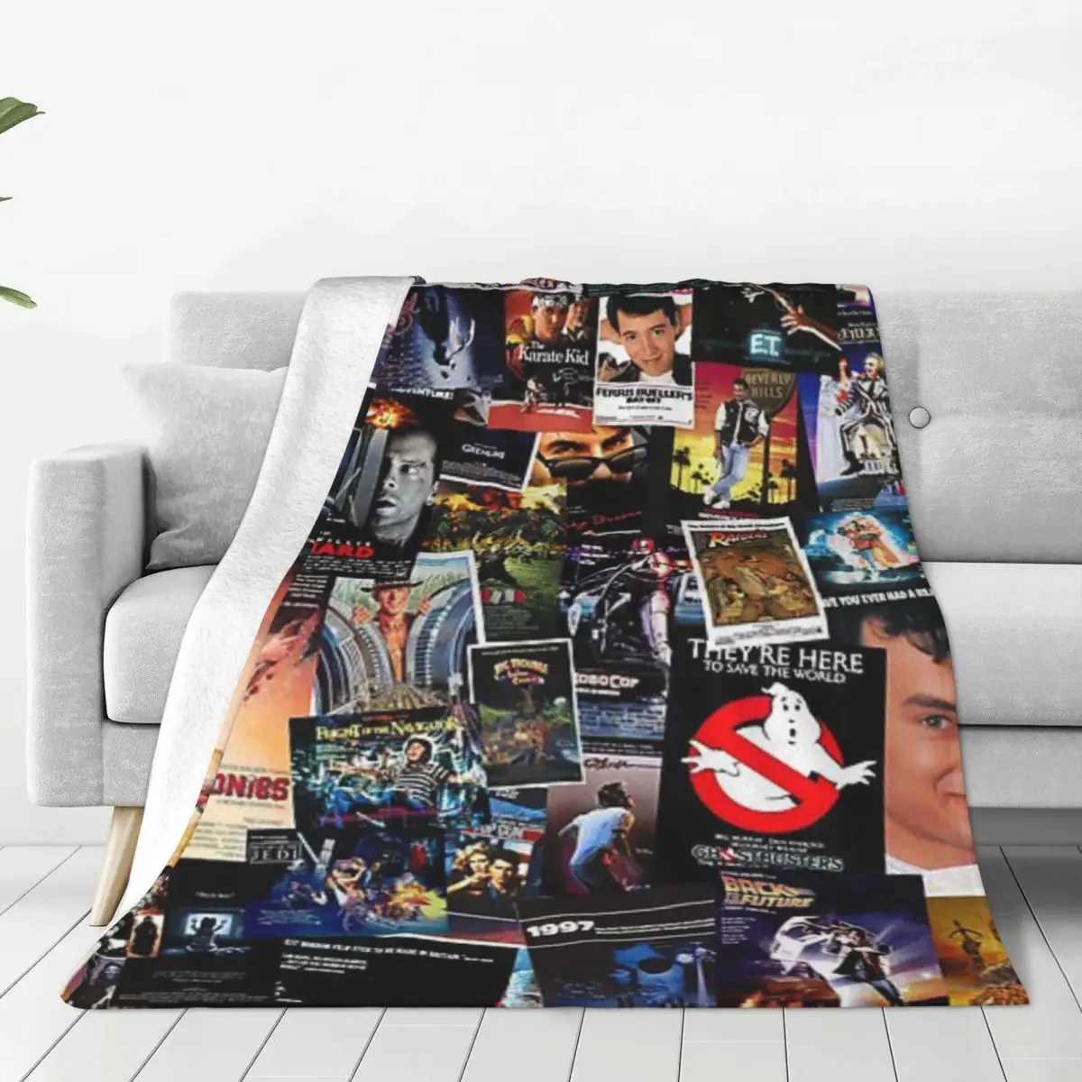 Fluffy Baby Blanket 1980s Movie Posters Sofa Camp Nap Bedspread Cozy Flannel Blanket Fleece Textile Blanket Bedroom Decor